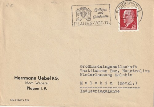 Ddr brief mit serienstempel - brief,