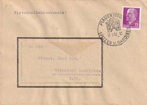 Ddr brief sst plauen - ddr,,