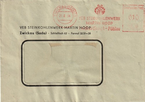 Ddr brief mit freistempel - brief,